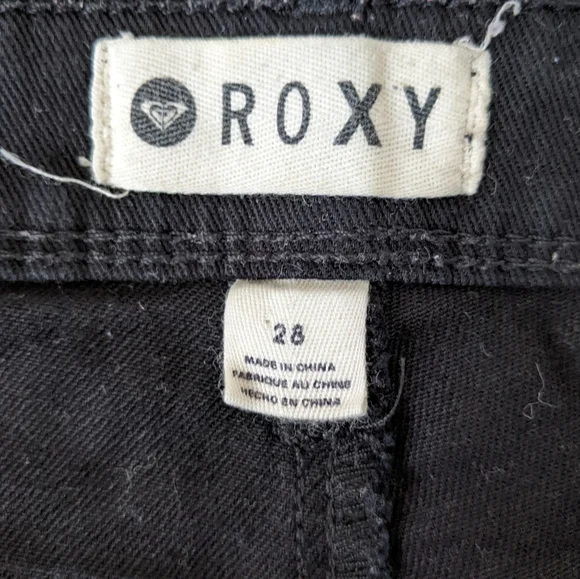 Roxy Black Denim Cutoff Short Shorts Size 28 - Picture 5 of 8
